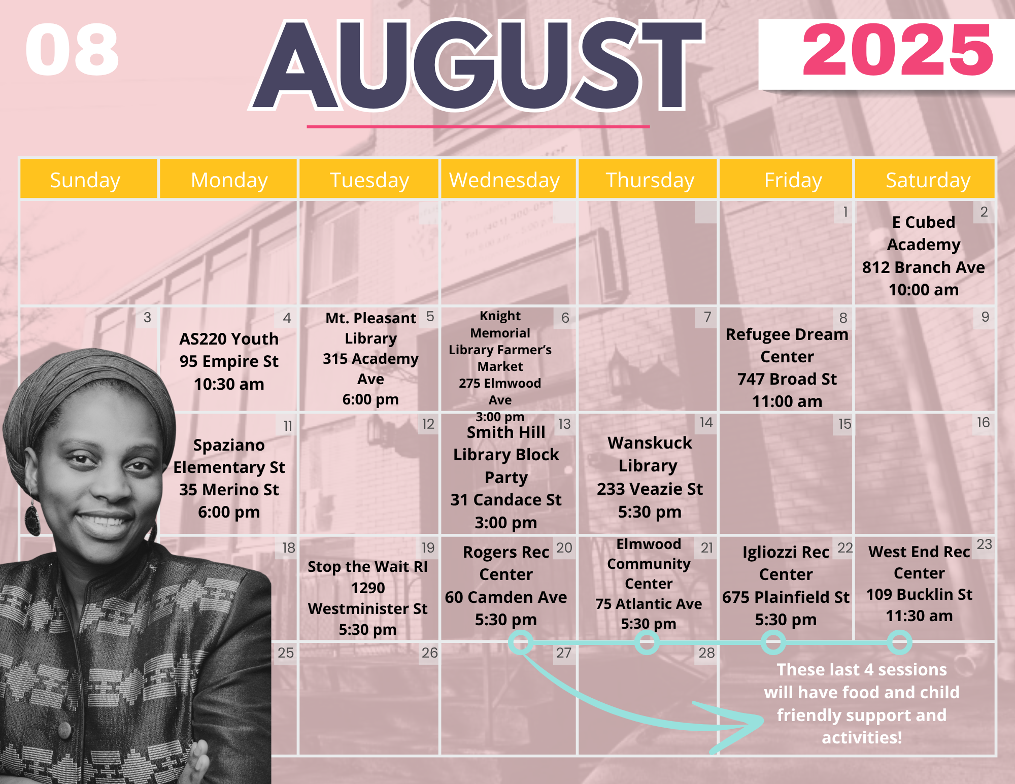 August Calendar of Events
