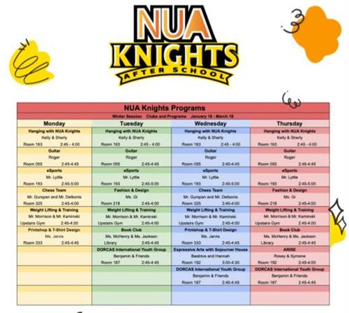 NUA schedule
